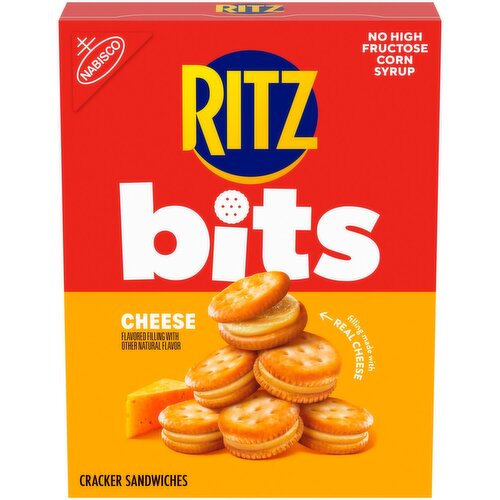 RITZ Bits Cheese Sandwich Crackers, Snacks for Kids and Adults, Lunch Snacks, 8.8 oz
