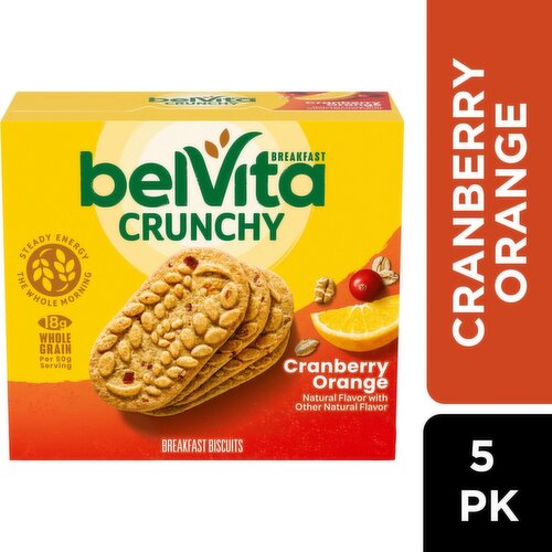 Belvita Crunchy Cranberry Orange Breakfast Biscuits, 1.76 oz, 5 count