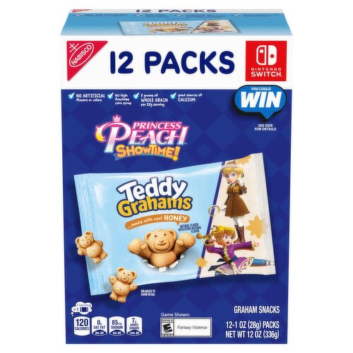 Teddy Grahams Honey Graham Snacks, 1 oz, 12 count