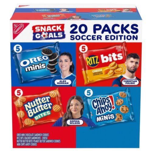 Nabisco Oreo/Ritz/Nutter Butter/Chips Ahoy! Snacks Soccer Edition, 20 count, 1 lb 4 oz