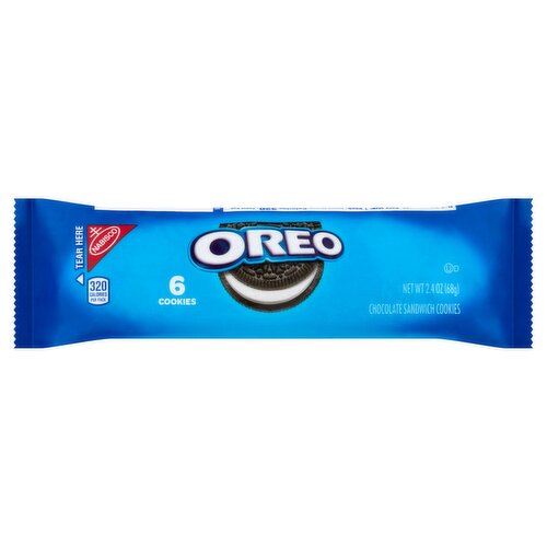 Nabisco Oreo Chocolate Sandwich Cookies, 6 count, 2.4 oz