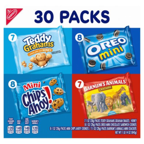 Nabisco Team Favorites Snacks Variety Pack, 1 oz, 30 count