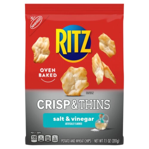 Nabisco Ritz Salt & Vinegar Crisp & Thins Potato and Wheat Chips, 7.1 oz