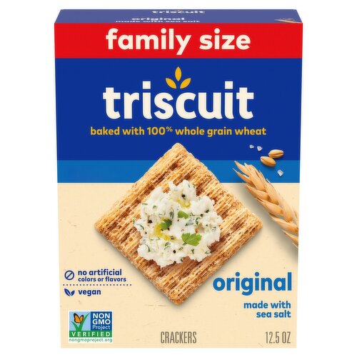 Triscuit Original Made with Sea Salt Crackers Family Size, 12.5 oz