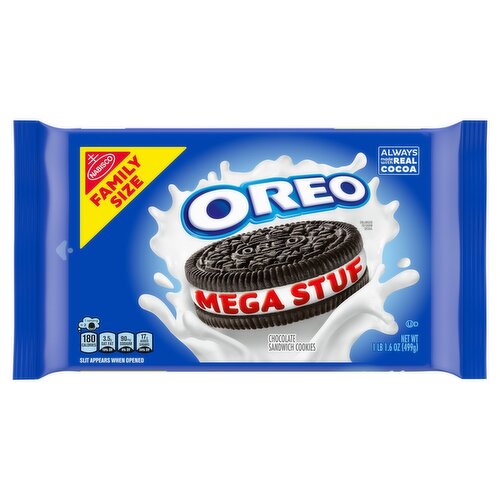 Nabisco Oreo Mega Stuf Chocolate Sandwich Cookies Family Size, 1 lb 1.6 oz