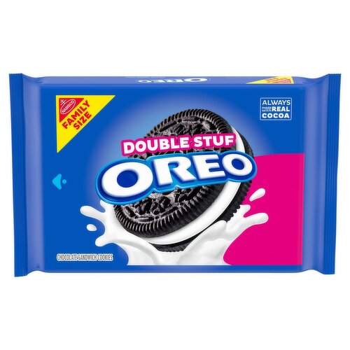 Nabisco Oreo Double Stuf Chocolate Sandwich Cookies Family Size, 1 lb, 2.71 oz