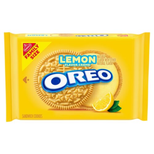 Nabisco Oreo Lemon Flavor Creme Sandwich Cookies Family Size, 1 lb 2.71 oz