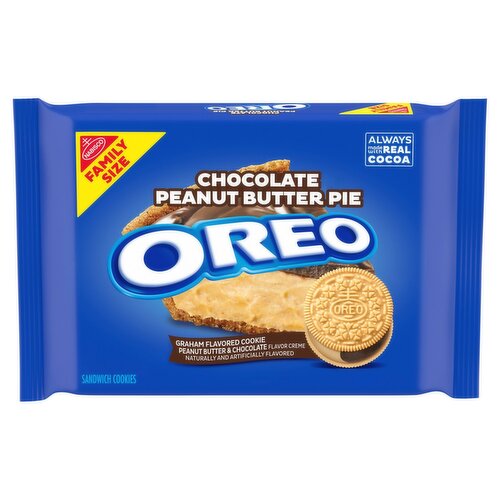 Nabisco Oreo Chocolate Peanut Butter Pie Sandwich Cookies Family Size, 1 lb 1 oz