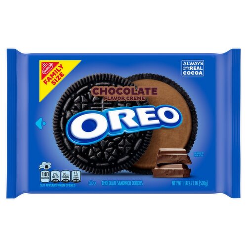 Nabisco Oreo Chocolate Flavor Creme Chocolate Sandwich Cookies Family Size, 1 lb 2.71 oz