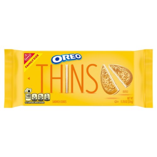 Nabisco Oreo Thins Sandwich Cookies Family Size. 11.78 oz