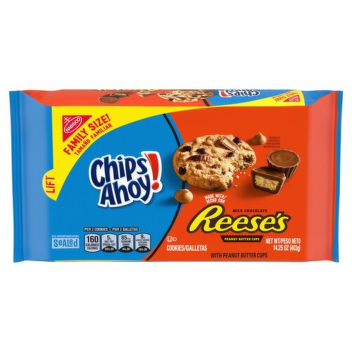 Nabisco Chips Ahoy! Cookies Reese's with Peanut Butter Cups Family Size!, 14.25 oz