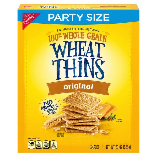 Nabisco Wheat Thins Original Whole Grain Snacks Party Size, 20 oz