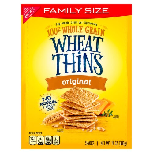 Nabisco Wheat Thins Original Snacks Family Size, 14 oz