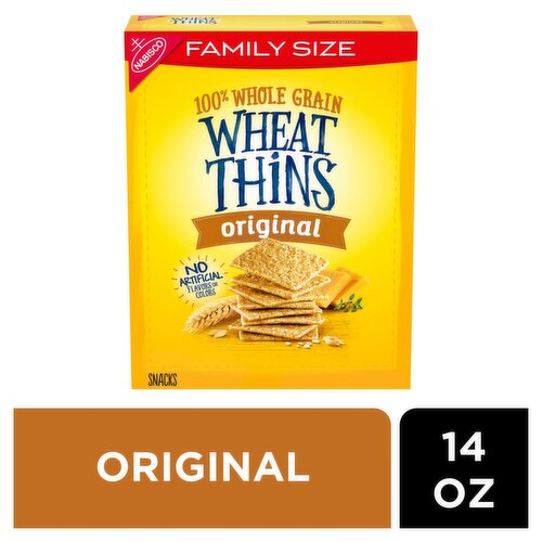 Nabisco Wheat Thins Original 100% Whole Grain Snacks Family Size, 14 oz