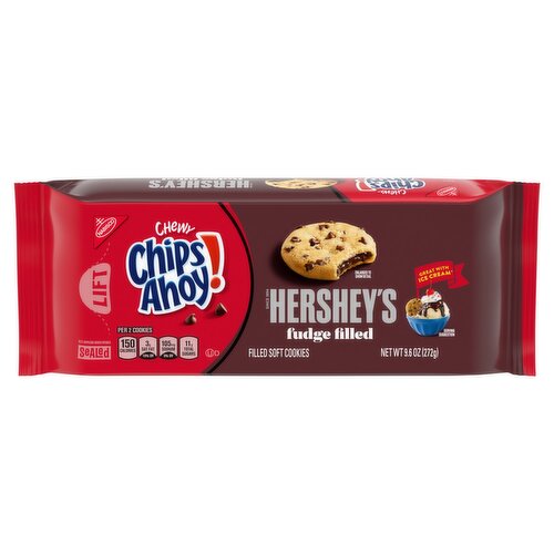 Nabisco Chips Ahoy! Hershey's Chewy Fudge Filled Soft Cookies, 9.6 oz