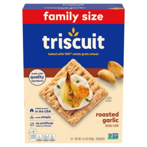 Triscuit Roasted Garlic Crackers Family Size, 12.5 oz