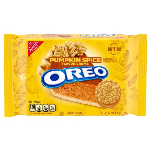 Nabisco Oreo Pumpkin Spice Flavor Creme Sandwich Cookies Limited Edition, 12.2 oz