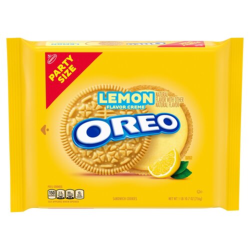 Nabisco Oreo Lemon Flavor Creme Sandwich Cookies Party Size, 1 lb 10.7 oz