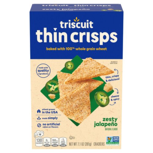 Triscuit Thin Crisps Zesty Jalapeño Crackers, 7.1 oz