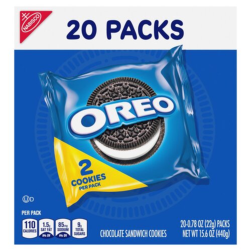 Nabisco Oreo Chocolate Sandwich Cookies, 0.78 oz, 20 count