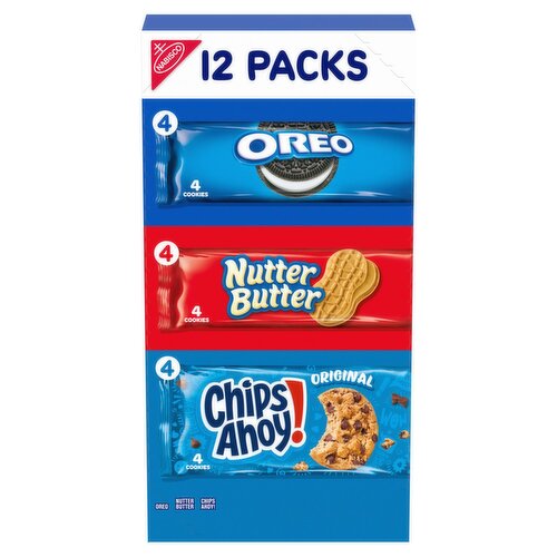 Nabisco Oreo/Nutter Butter/Chips Ahoy! Cookies, 12 count, 1 lb 4.16 oz