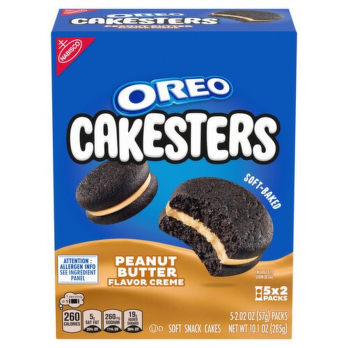 Nabisco Oreo Cakesters Peanut Butter Flavor Creme Soft Snack Cakes, 2.02 oz, 5 count