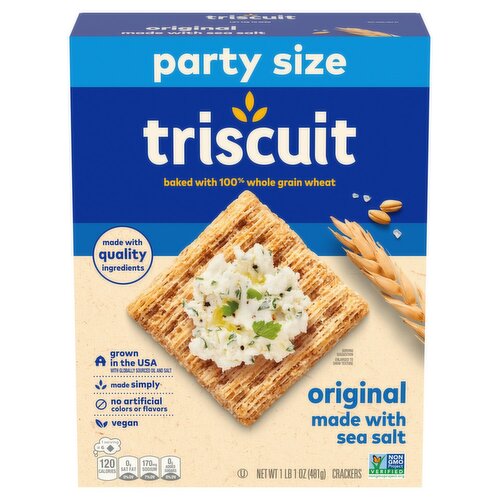 Triscuit Original Made with Sea Salt Crackers Party Size, 1 lb 1 oz