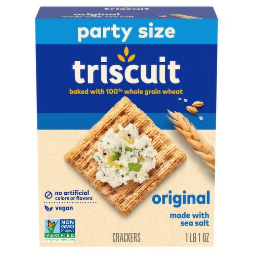 Triscuit Original Made with Sea Salt Crackers Party Size, 1 lb 1 oz