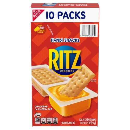 Nabisco Ritz Crackers 'N Cheesy Dip, 0.95 oz, 10 count