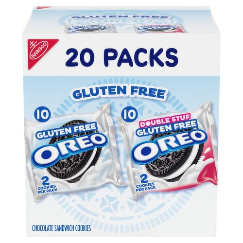 Nabisco Oreo Gluten Free Double Stuf Chocolate Sandwich Cookies, 20 count, 1 lb 2 oz