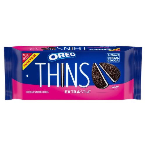 Nabisco Oreo Thins Extrastuf Chocolate Sandwich Cookies Family Size, 12.33 oz
