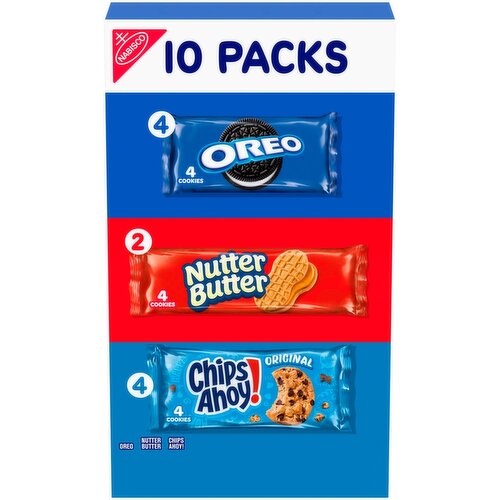 ​​Nabisco Cookies Variety Pack, OREO, Nutter Butter, and ​CHIPS AHOY!, 10 Four-Cookie Snack Packs​