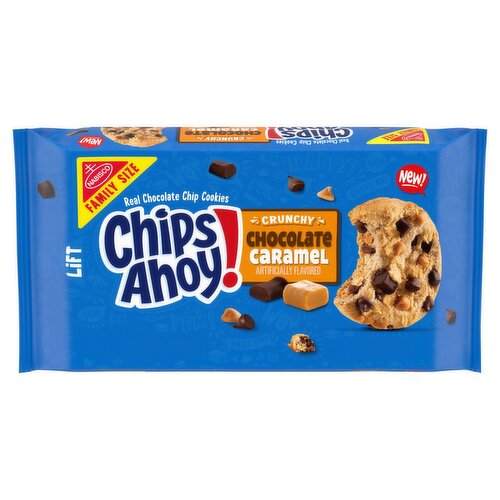 Nabisco Chips Ahoy! Crunchy Chocolate Caramel Real Chocolate Chip Cookies Family Size, 13.88 oz