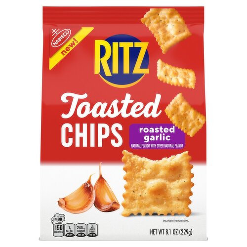 Nabisco Ritz Roasted Garlic Toasted Chips, 8.1 oz