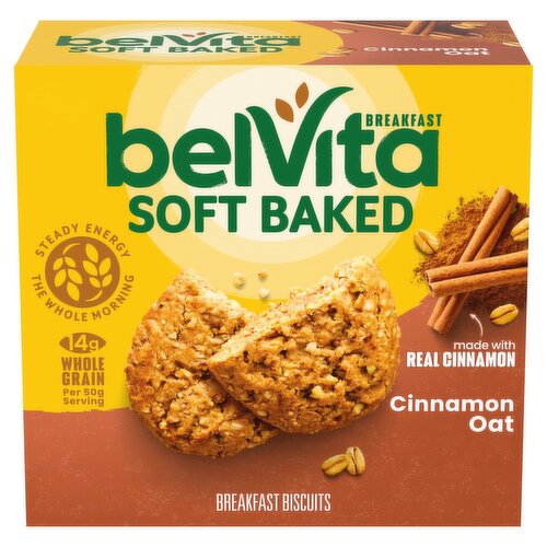 Belvita Soft Baked Cinnamon Oat Breakfast Biscuits, 1.76 oz, 5 count