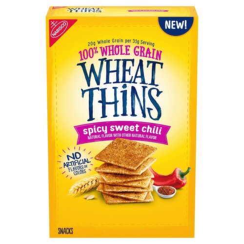 Nabisco Wheat Thins Spicy Sweet Chili 100% Whole Grain Snacks, 8.5 oz