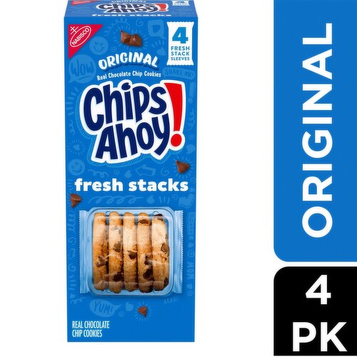 Nabisco Chips Ahoy! Fresh Stacks Original Real Chocolate Chip Cookies, 4 count, 7.76 oz