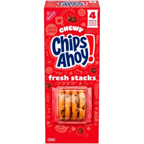 CHIPS AHOY! Fresh Stacks Chewy Fudgy Chocolate Chip Cookies, 8.66 oz (4 Multi Snack Packs)