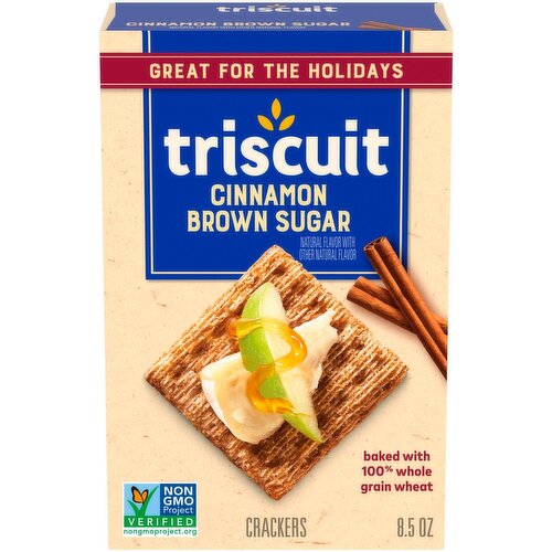 Triscuit Cinnamon Brown Sugar Whole Grain Wheat Crackers, Holiday Crackers, 8.5 oz