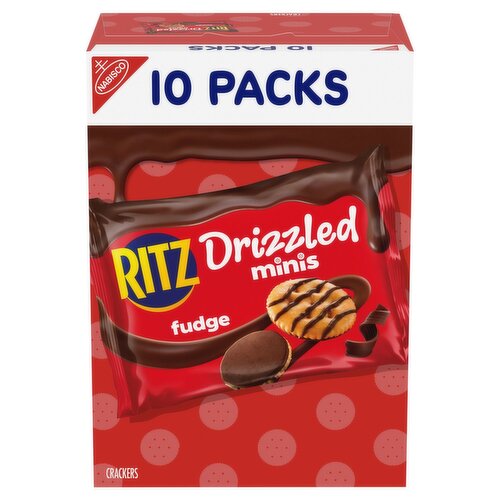 Nabisco Ritz Drizzled Minis Fudge Crackers, 0.9 oz, 10 count
