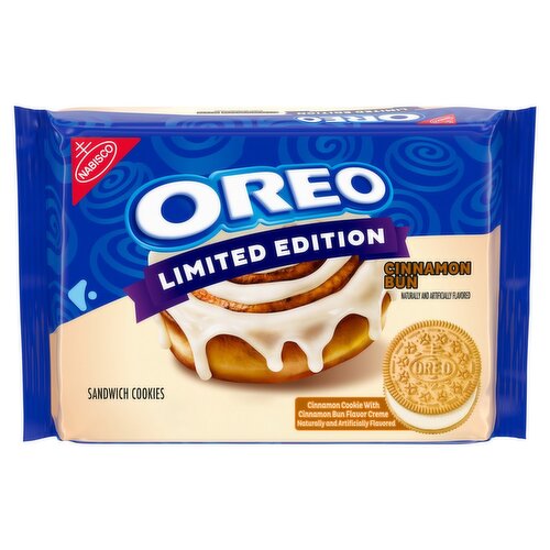 Oreo Cinnamon Bun Sandwich Cookies Limited Edition, 10.68 oz