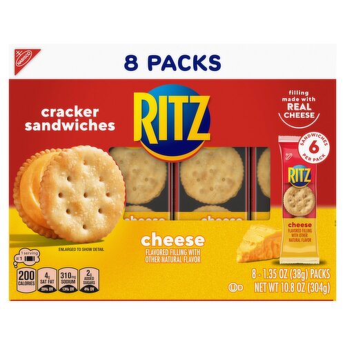 Nabisco Ritz Cheese Cracker Sandwiches, 1.35 oz, 8 count