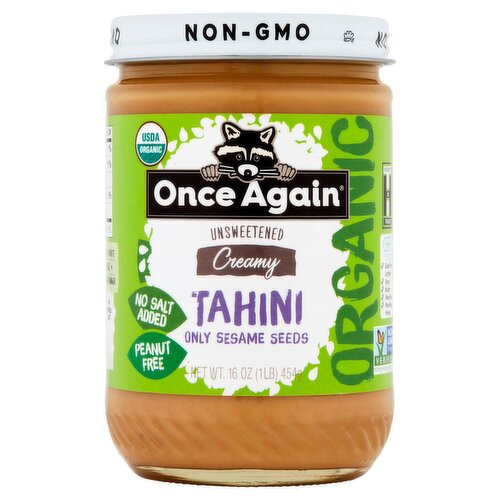 Once Again Organic Unsweetened Creamy Tahini, 16 oz