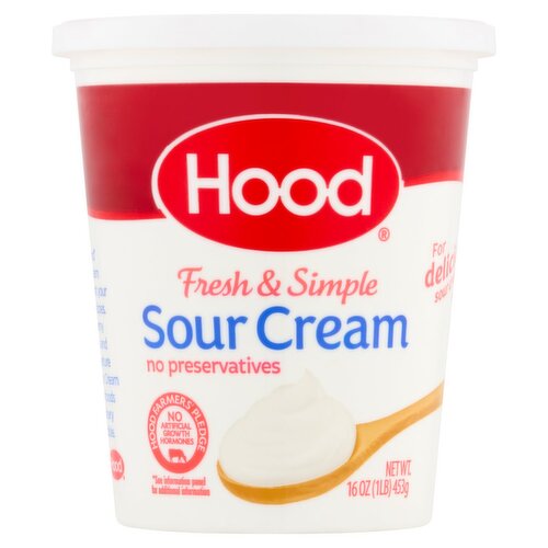 Hood Fresh & Simple Sour Cream, 16 oz