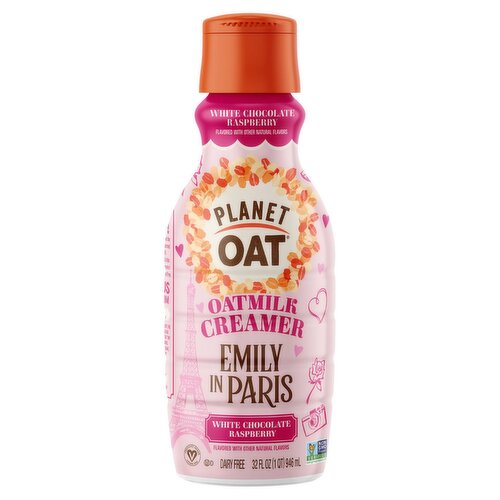 Planet Oat Emily in Paris Dairy Free White Chocolate Raspberry Oatmilk Creamer, 32 fl oz