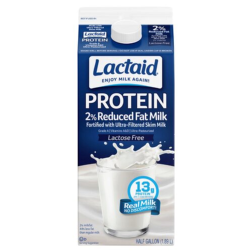 Lactaid Lactose Free Protein 2% Reduced Fat Milk, half gallon