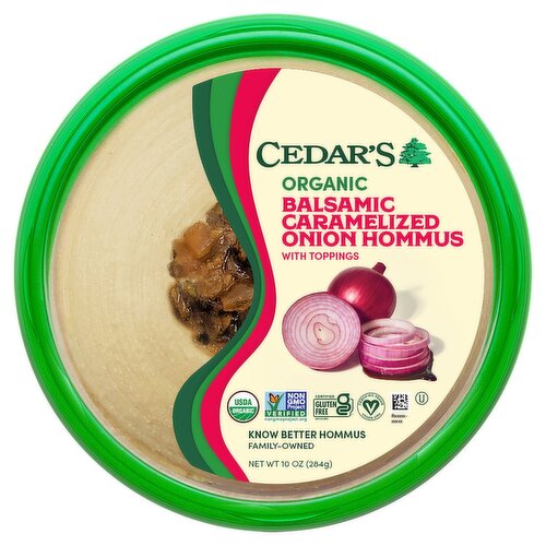 Cedar's Organic Balsamic Caramelized Onion Hommus with Toppings, 10 oz