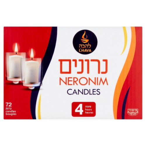 L'hava Neronim Candles, 72 count, 34 oz