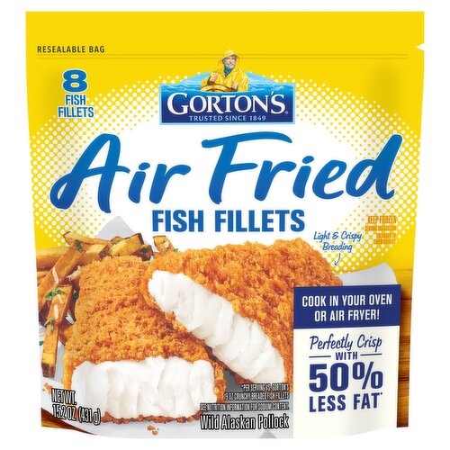 Gorton's Wild Alaskan Pollock Air Fried Fish Fillets, 8 count, 15.2 oz