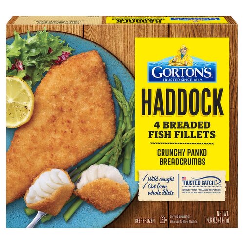 Gorton's Haddock Breaded Fish Fillets, 4 count, 14.6 oz